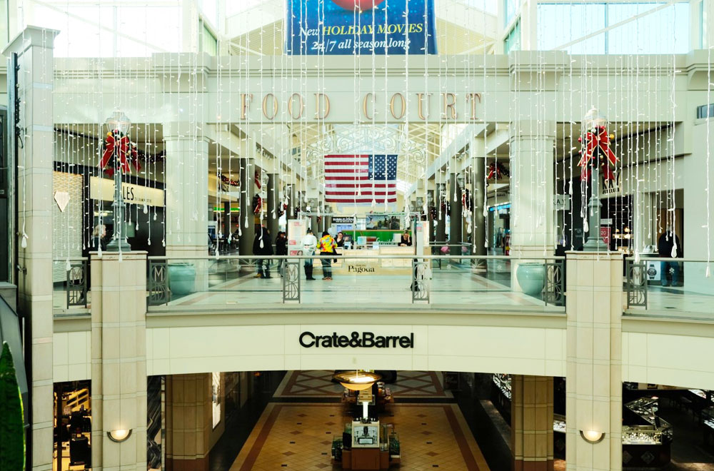 Crate & barrel and food court in mayfair mall